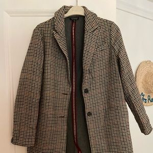 TOPSHOP check mid length coat size UK10 US6